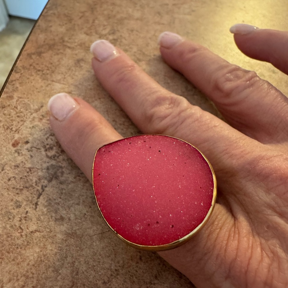 Charles Albert Bold Pink Stone Ring